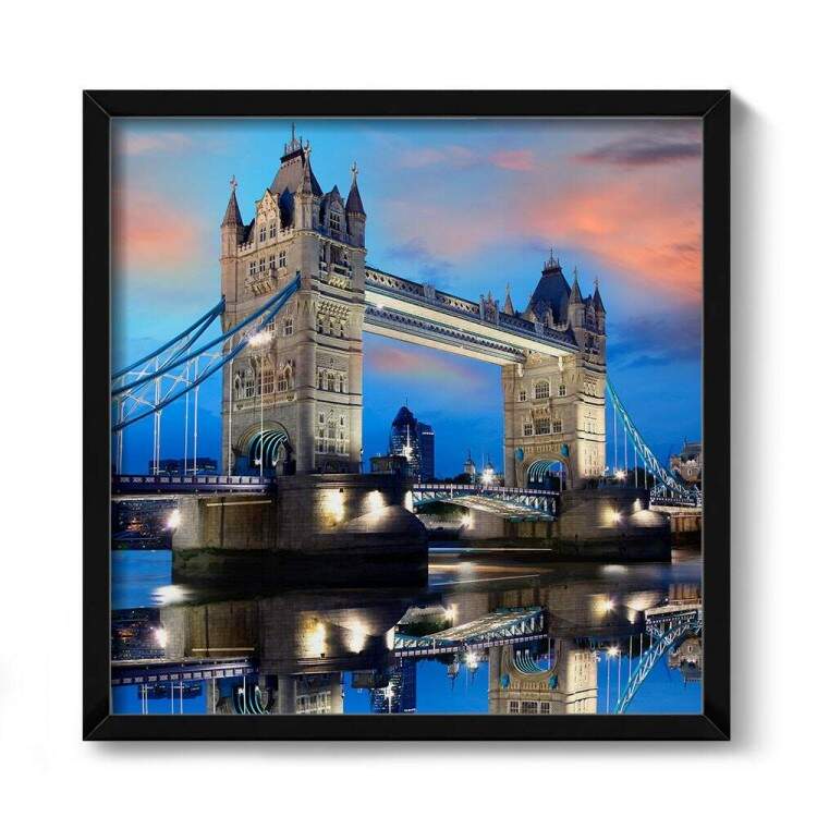 Quadro Decorativo Quadrado Ponte de Londres Tower Bridge