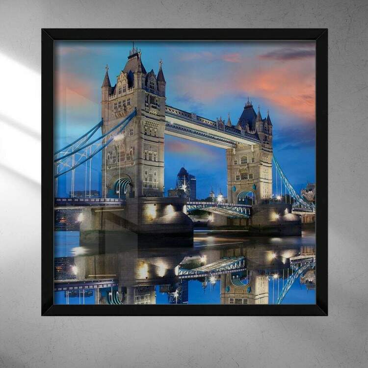 Quadro Decorativo Quadrado Ponte de Londres Tower Bridge