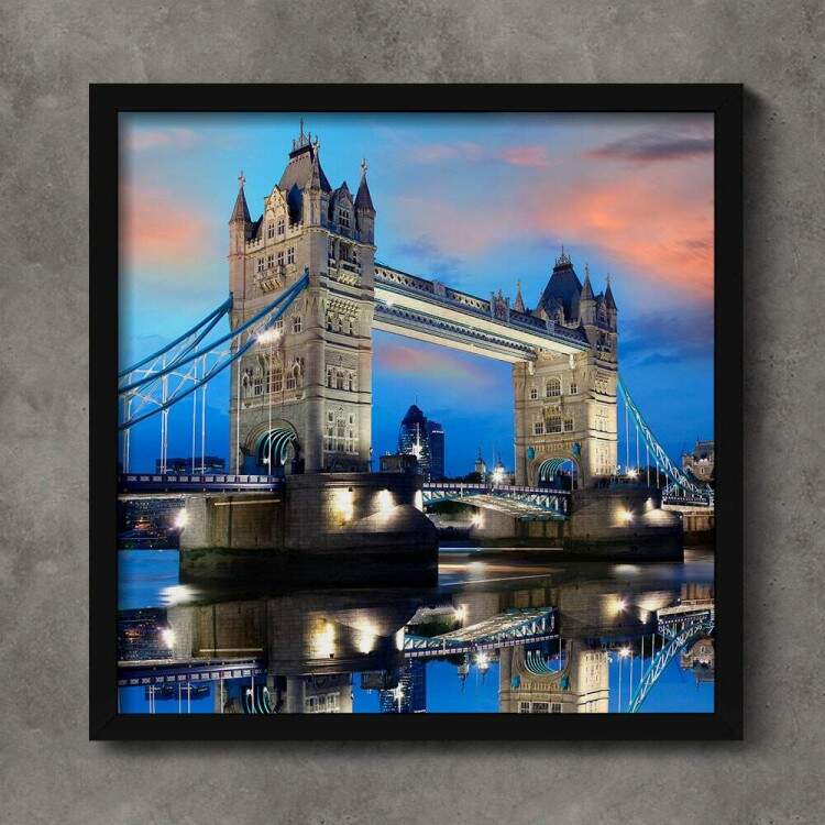 Quadro Decorativo Quadrado Ponte de Londres Tower Bridge