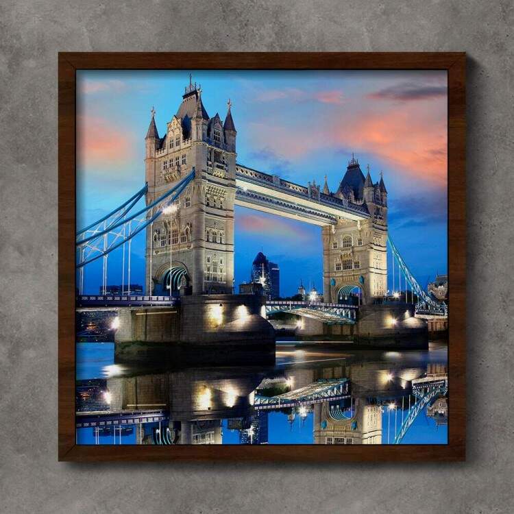 Quadro Decorativo Quadrado Ponte de Londres Tower Bridge