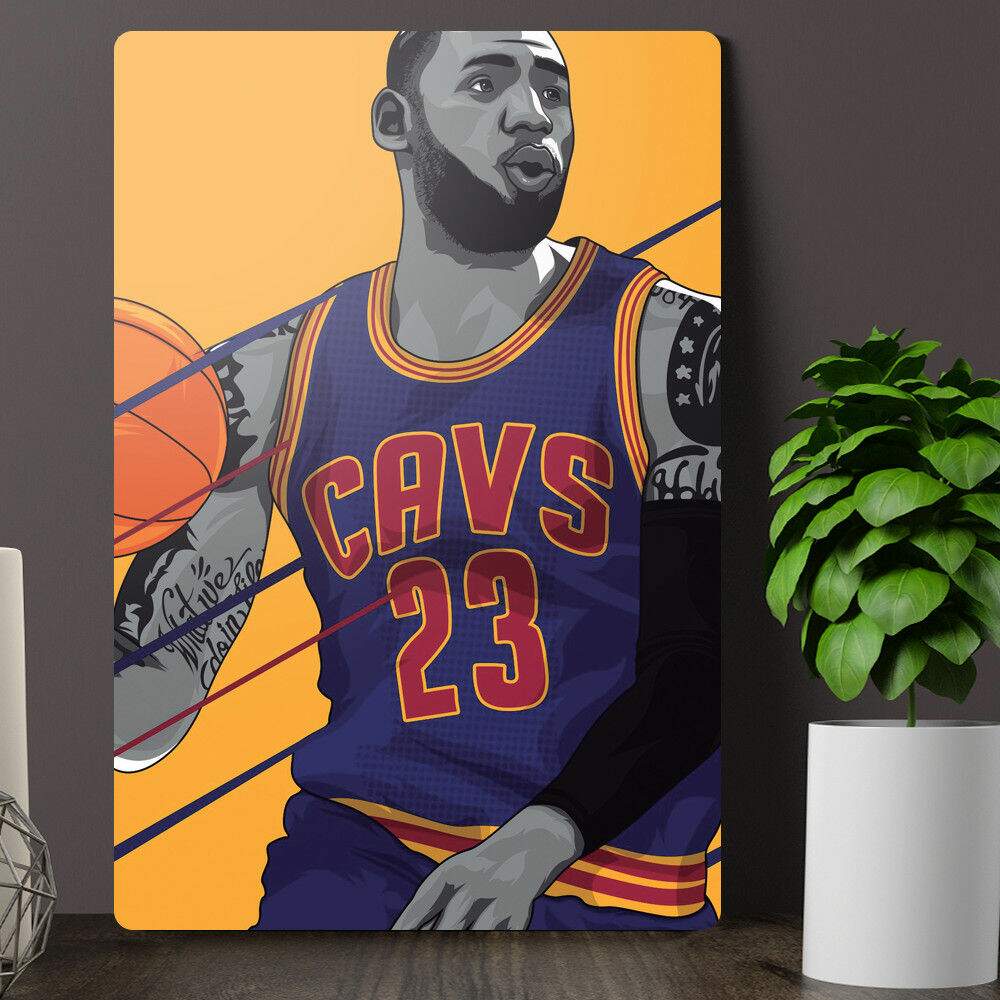 Placa Decorativa Desenho LeBron James Cavs 23