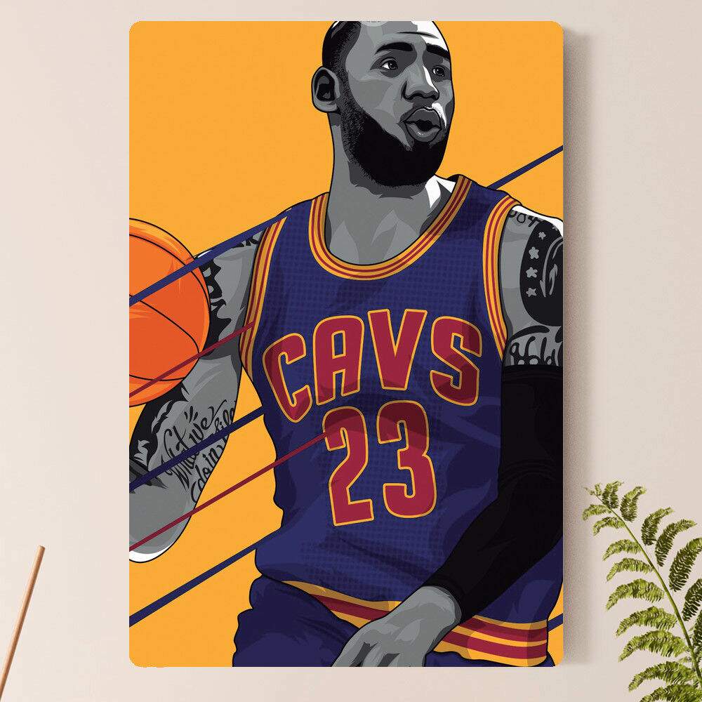 Placa Decorativa Desenho LeBron James Cavs 23