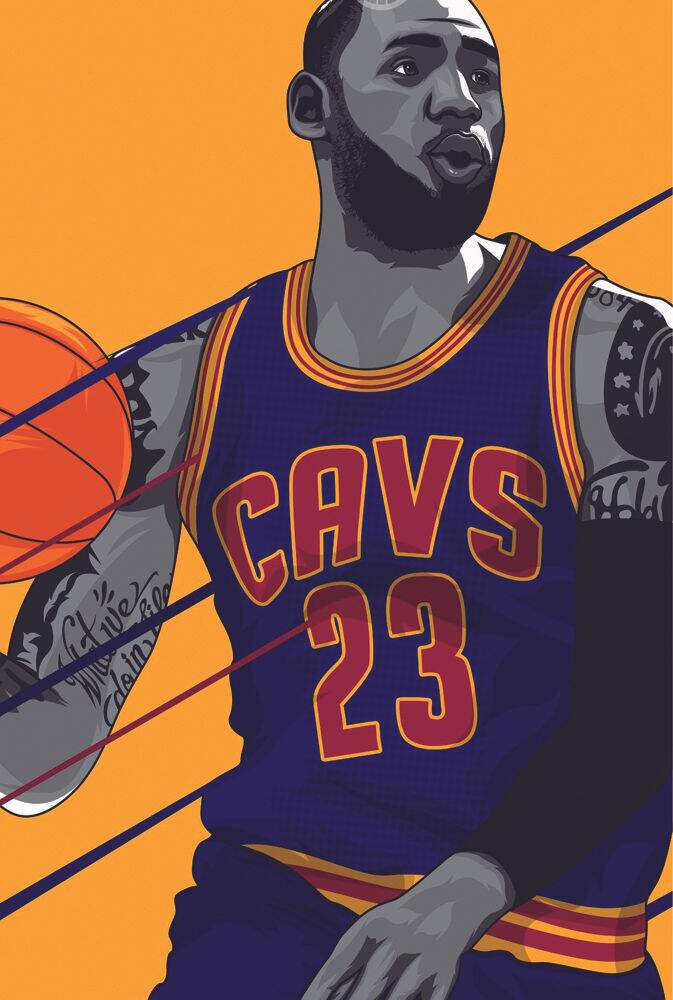 Placa Decorativa Desenho LeBron James Cavs 23