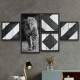 Conjunto de Quadros Decorativos On�a Pintada Preto e Branco Abstrato
