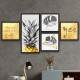 Conjunto de Quadros Decorativos Abacaxi Dourado