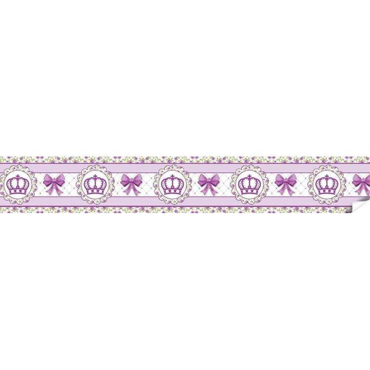 Faixa Infantil Floral com Coroa e Lao Lilas