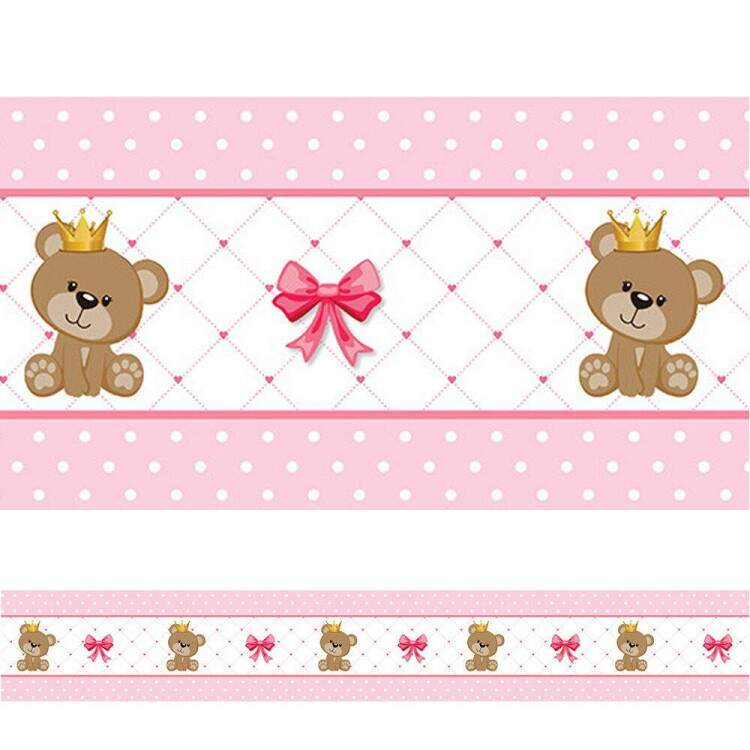 Faixa Infantil Ursinha com Lacinho Rosa