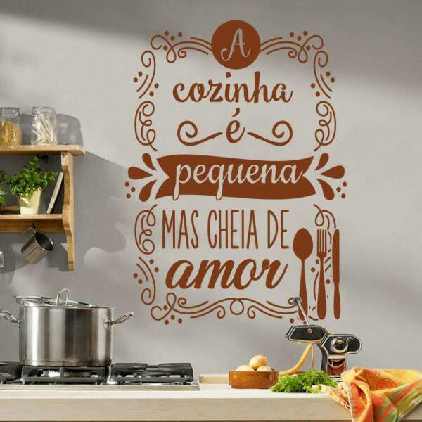 Adesivo de parede Frase A Cozinha e Pequena