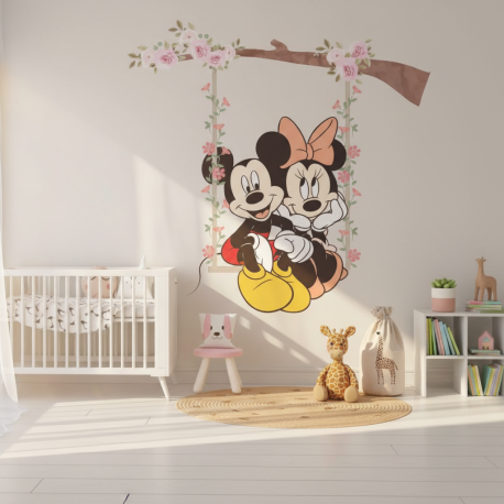 Adesivo de parede Mickey e Minnie no Balano
