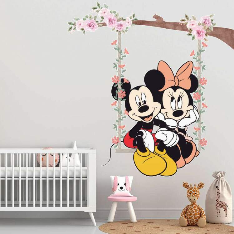 Adesivo de parede Mickey e Minnie no Balano