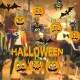 Adesivo para Vitrine Halloween Ab�boras e Morcegos