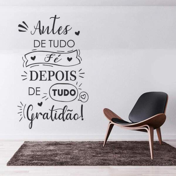 Adesivo de Parede Frase Antes de Tudo F