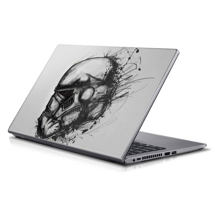 Adesivo Para Notebook Capacete Stormtrooper Preto e Branco