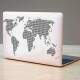 Adesivo Para Notebook Mapa-M�ndi Preto e Branco Pontilhado