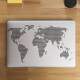 Adesivo Para Notebook Mapa-M�ndi Preto e Branco Pontilhado