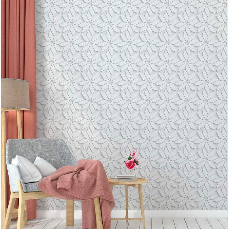 Papel de Parede 3D Flores Branca Pequena