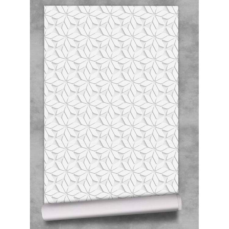 Papel de Parede 3D Flores Branca Pequena