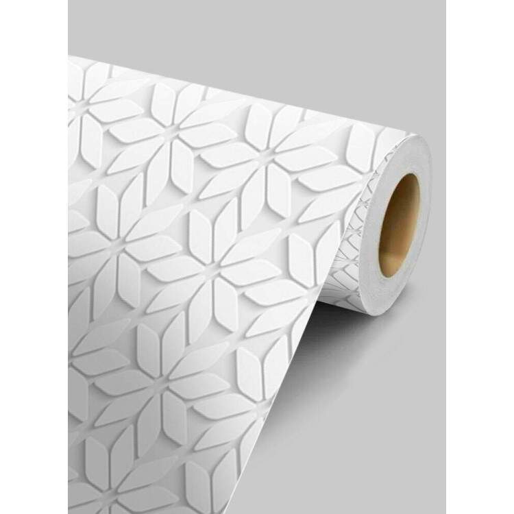 Papel de Parede 3D Flores Branca Pequena