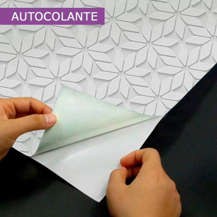 Papel de Parede 3D Flores Branca Pequena
