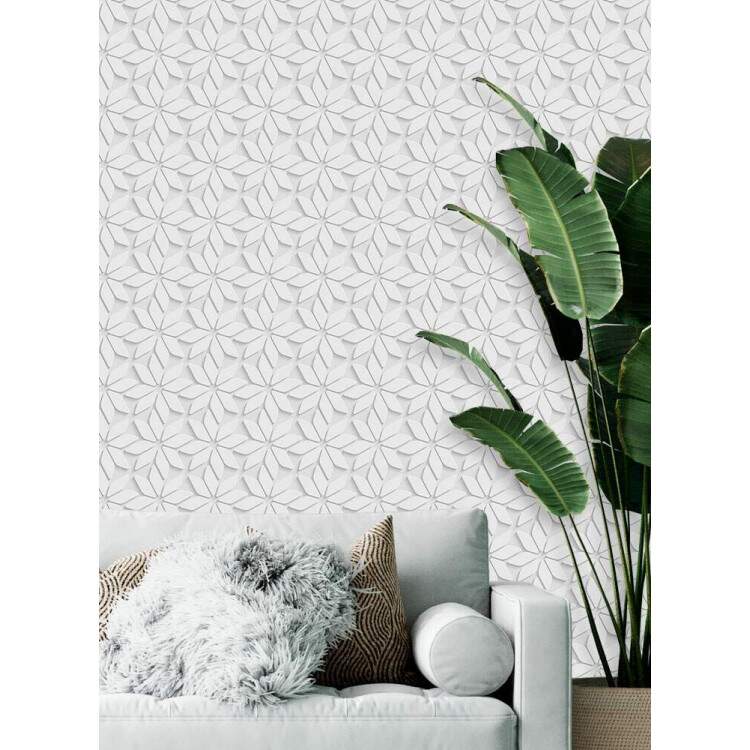 Papel de Parede 3D Flores Branca Pequena