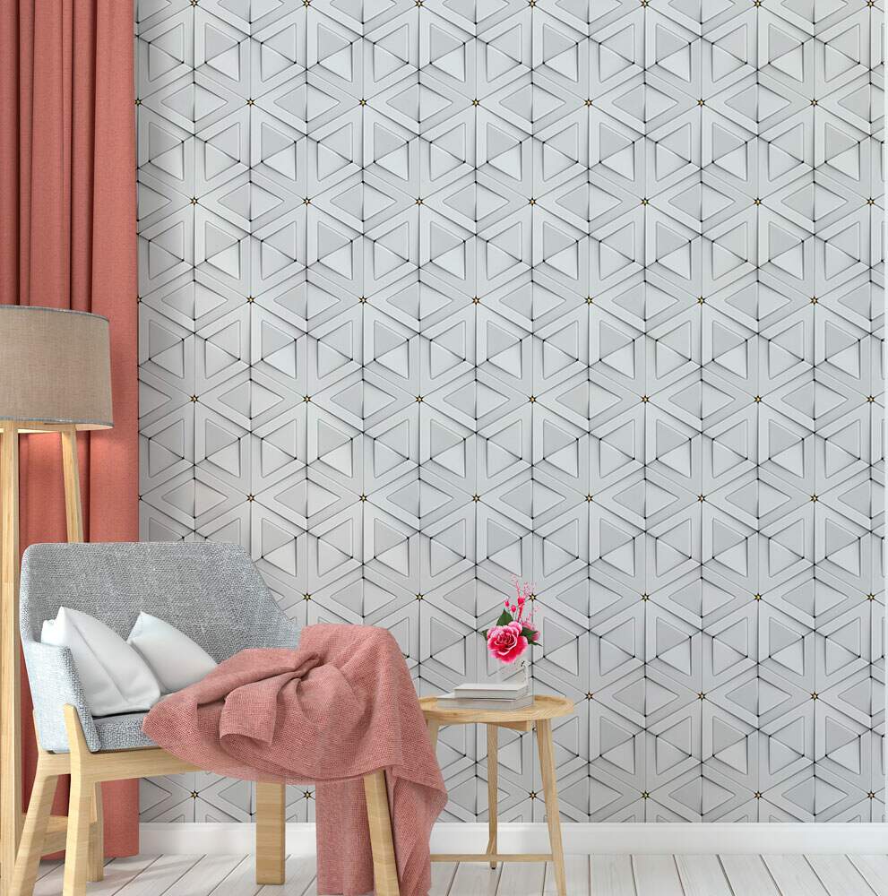 Papel de Parede 3D Tringulos Pequenos Entrelaados