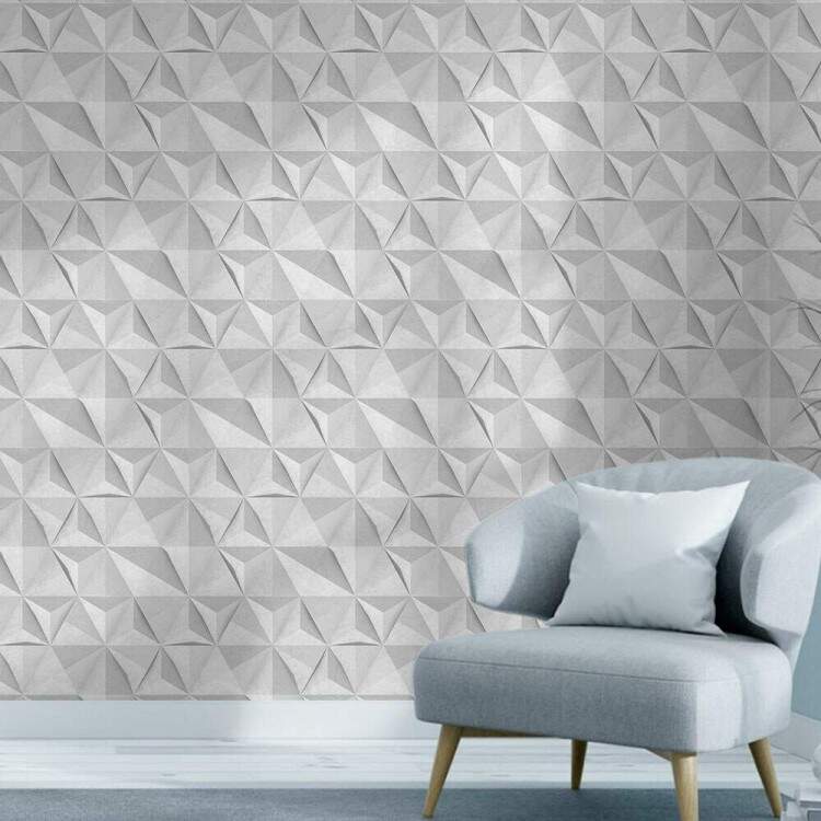 Papel de Parede 3D Geometria Losango Vertical