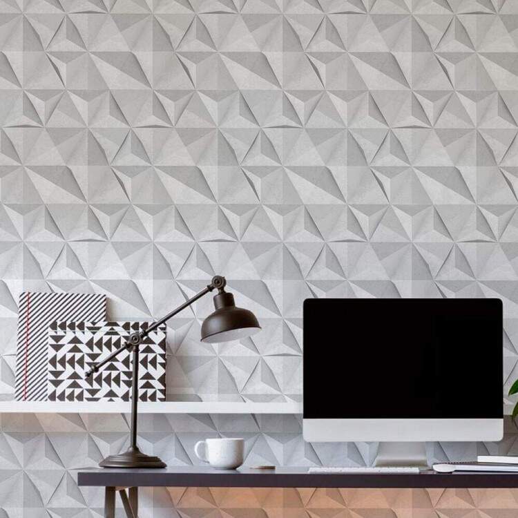 Papel de Parede 3D Geometria Losango Vertical