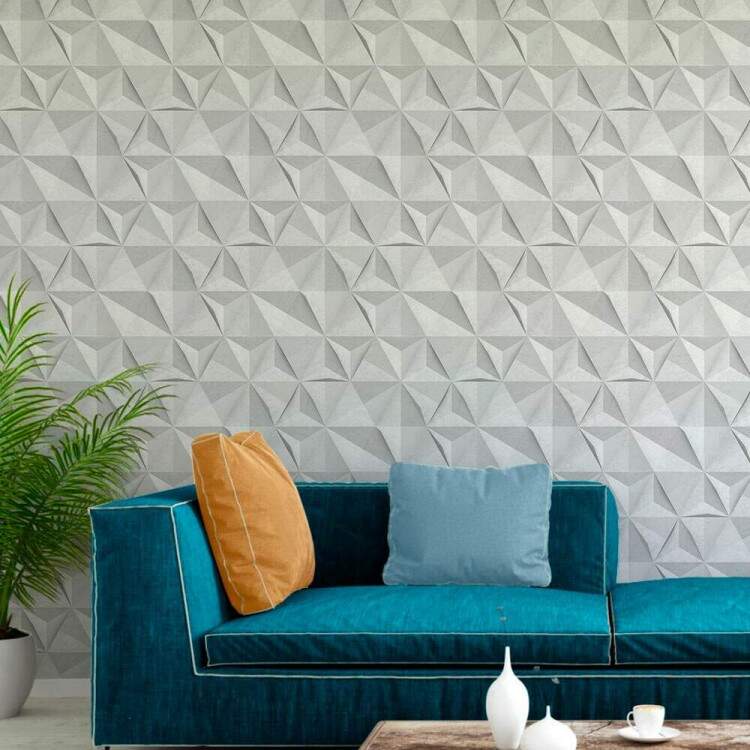 Papel de Parede 3D Geometria Losango Vertical