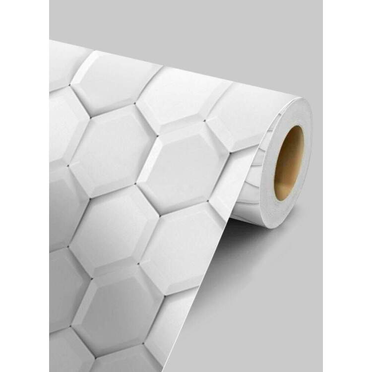 Papel de Parede 3D Colmeia Branca