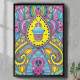Quadro Decorativo Mandala Amarela e Roxa