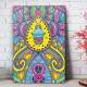 Quadro Decorativo Mandala Amarela e Roxa