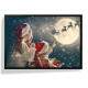 Quadro Decorativo Natal Papai Noel e Renas Voando