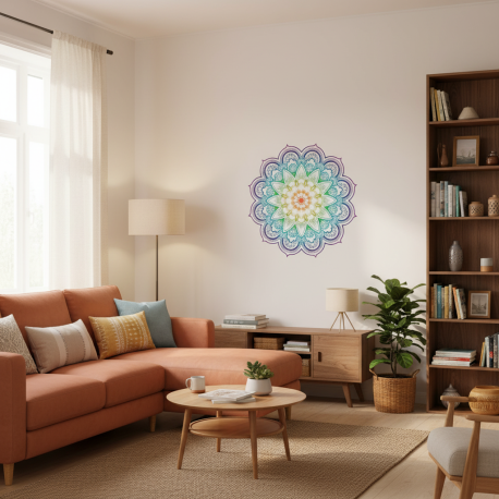 Adesivo de Parede Mandala Aquarela