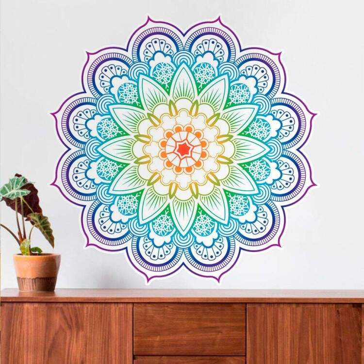 Adesivo de Parede Mandala Aquarela