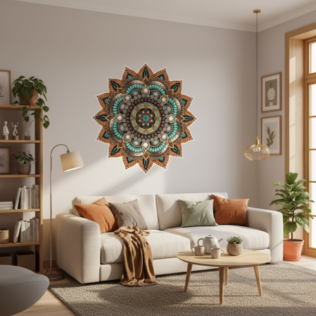 Adesivo de Parede Mandala Multi Cor