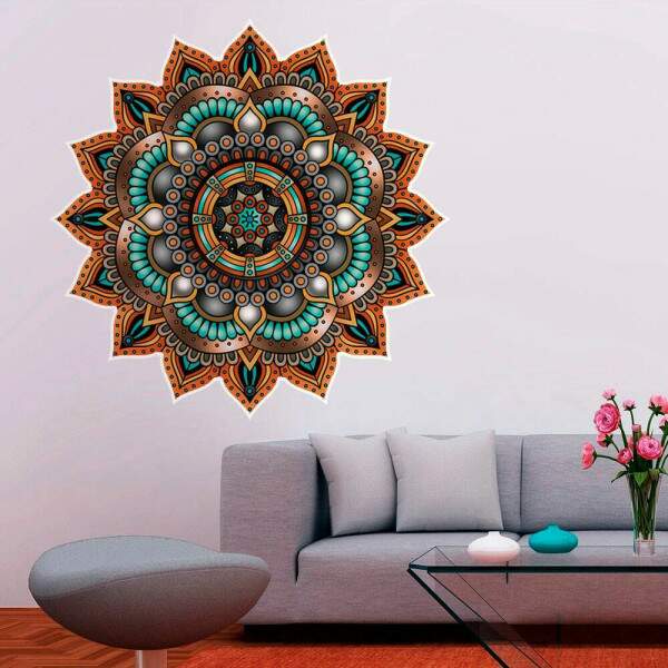 Adesivo de Parede Mandala Multi Cor