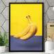 Quadro Decorativo Cozinha Banana Abstrato Amarelo e Roxo