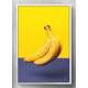 Quadro Decorativo Cozinha Banana Abstrato Amarelo e Roxo