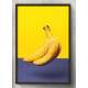 Quadro Decorativo Cozinha Banana Abstrato Amarelo e Roxo
