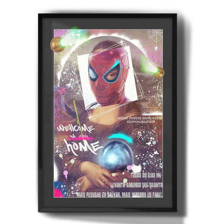 Quadro Decorativo Homem Aranha Efeito Spray