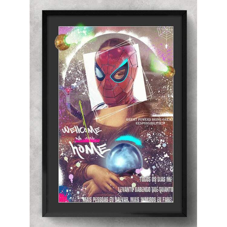 Quadro Decorativo Homem Aranha Efeito Spray