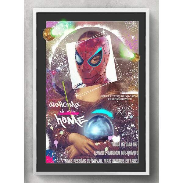 Quadro Decorativo Homem Aranha Efeito Spray