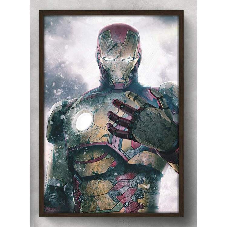 Quadro Decorativo Homem De Ferro Armadura Danificada