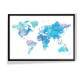 Quadro Decorativo Mapa-M�ndi Aquarela Azul