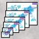Quadro Decorativo Mapa-M�ndi Aquarela Azul