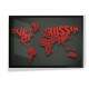 Quadro Decorativo Mapa-M�ndi Nomes em Vermelho