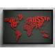 Quadro Decorativo Mapa-M�ndi Nomes em Vermelho