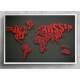 Quadro Decorativo Mapa-M�ndi Nomes em Vermelho