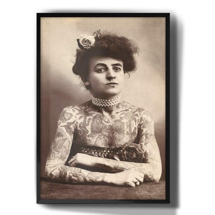 Quadro Decorativo Maud Stevens Wagner Primeira Tatuadora