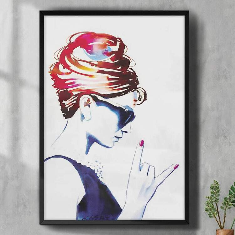 Quadro Decorativo Mulher Aquarela Relax